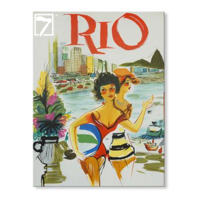 China Modern hot sale RIO retro vintage poster style hand painted painting for sale