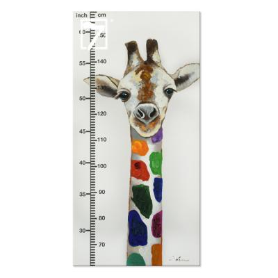 China Colorful Modern Giraffe Canvas Painting Growth Chart Prints For Kidroom Decoration for sale