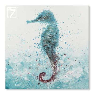 China Modern Prints With Hand Touch Canvas Painting Seahorse Painting For Wall Decoration for sale