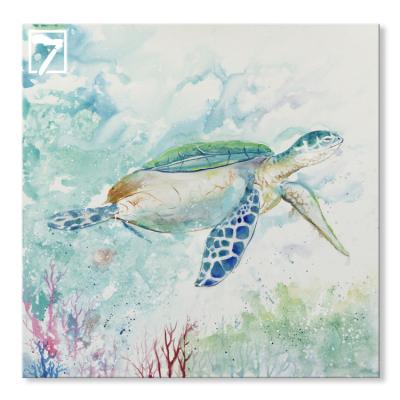 China Modern Prints With Hand Touch Canvas Painting Sea Turtle Art For Wall Decoration for sale