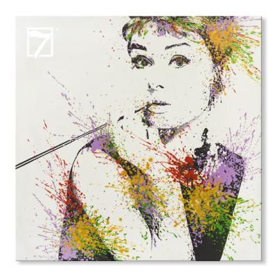 China Modern Print With Hand Touch Audrey Hepburn Art Canvas Print Painting for sale