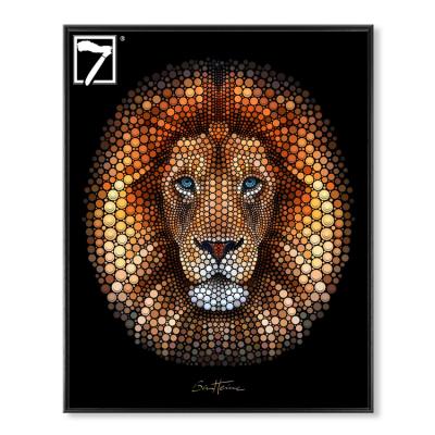 China Ben Heine Art Animal Lion Modern Circlism Creative Framed Canvas Print For Wall Decor for sale