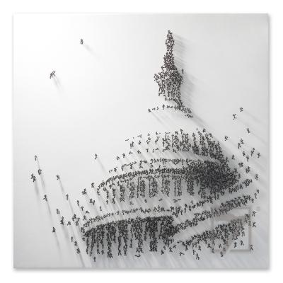 China New Design USA Modern Capitol 3D Pin Art Painting On Canvas for sale