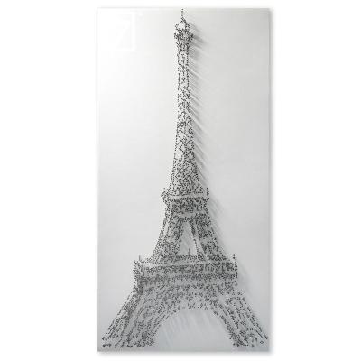 China Modern Decorative Paris Eiffel Tower Pins 3D Wall Art Canvas Painting For Wall Decor for sale