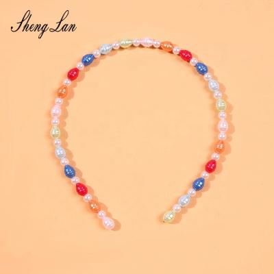 China 2022 HOT Colorful Bridal Accessories Shenglan Amazon Pearl Beads Headband Seaside Beach Shell Hairband Party Princess Rhinestone Headband Accessory for sale