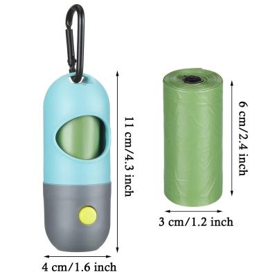 China Viable Dog Poop Waste Bag Dispenser With Waterproof LED Flashlight Dog Poop Waste Bags Poop Collector for sale