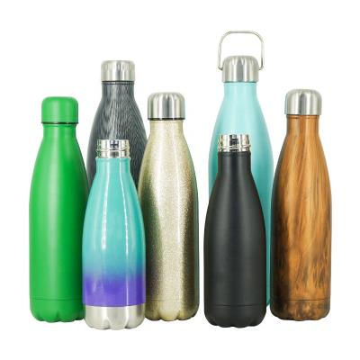 China Sustainable Ready To Ship 500ml Vacuum Insulated Stainless Steel Cola Shaped Water Bottle for sale