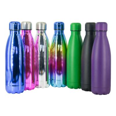 China 500ml Double Wall Sustainable Electroplating Cola Shaped Stainless Steel Cola Water Bottle for sale