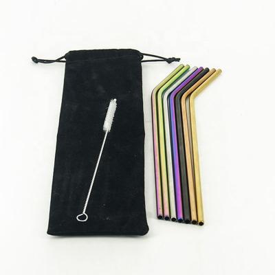 China Eco - Friendly Disposable Custom With Brush 304 Stainless Steel Drinking Straw for sale