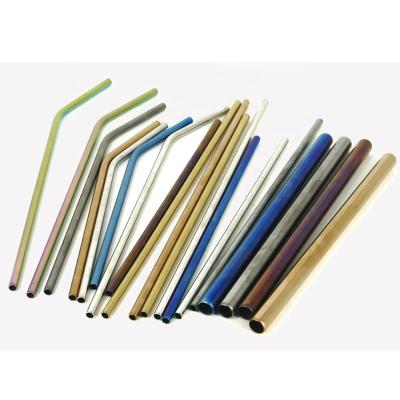 China Bent Metal Stainless Steel Drinking Disposable Reusable Straight Straw for sale