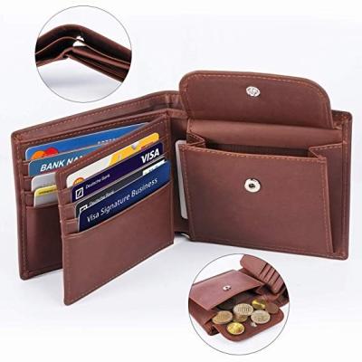 China RFID Men's Wallet For RFID Protective Tiffiness Small Compartment Hand Wallet Male Coin Purse Wallet With Coin Sorter Holder Case for sale