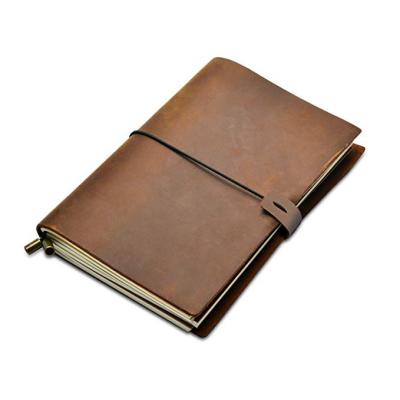 China Fashion Notebook Leather Journal Refillable Travel Journal Hand-crafted Genuine Leather Perfect Gift for Men or Women Journaling for sale