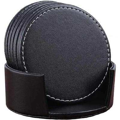 China Leather Coasters Stocked With Stand (6 Packs) Coasters For Drinks Protect Furniture From Water Marks Scratching And Damage for sale