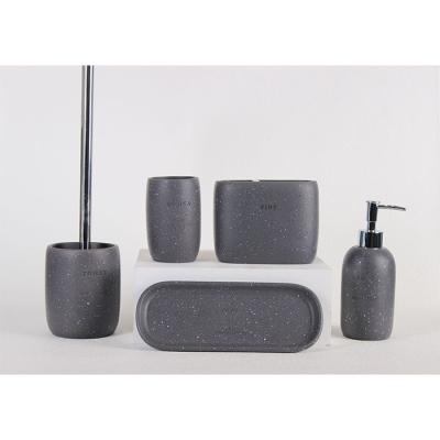 China Sustainable 2022 5pcs High Quality Polyresin Bathroom Set Bathroom Accessories Sets for sale