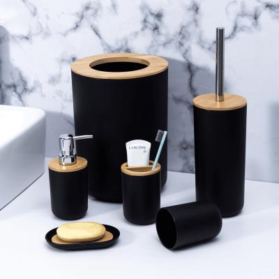 China Sustainable Modern European Style 6 Piece Plastic Bathroom Accessories Sets for sale