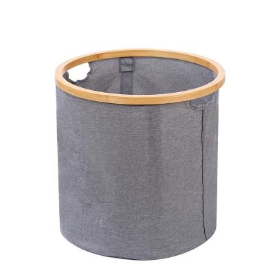 China Home Style Folding Around Storage Hamper Clothing Gray Bag 38x38x38cm for sale