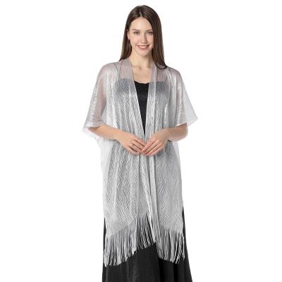 China Elegant Women European American Tassel Cardigan Plus Size European American Shawls Wedding And Evening Shawl Wraps for sale