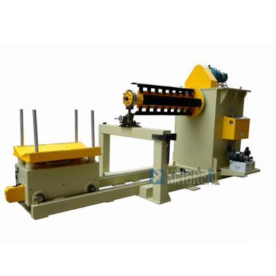 China Automatic automatic sheet metal coil steel hydraulic metal decoiler machinery with trolley for sale