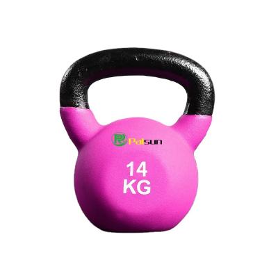 China Colorful Home Use Gym Fitness Neoprene Coated Cast Iron Kettlebell With Spray Paint Handle for sale