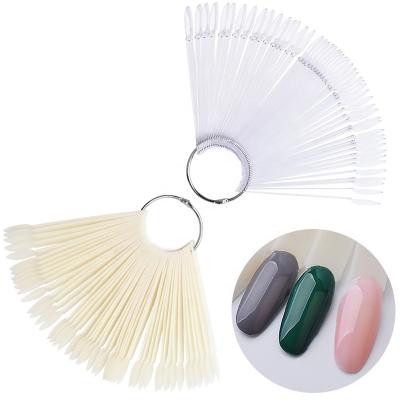 China Meaterial 50pcs Eco-Friendly Nail Art Display Practice False Nail Painting Tips Accessories Machine Dip Powder Colors Gel Nail Polish Display UV Chart for sale