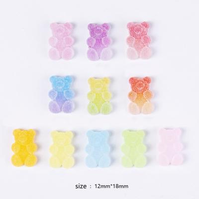 China 2022 Fashionable simulation bear cartoon bear nail accessories resin nail accessories new arrival candy gradient jelly embellishment earring bracelets for sale