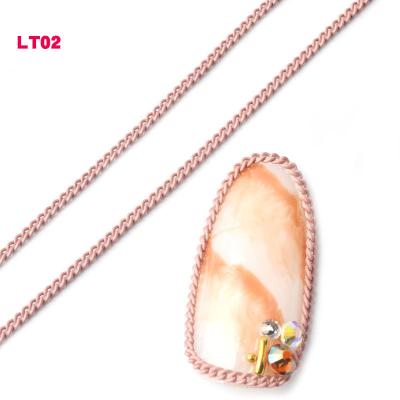 China Fashionable Japanese Metal Nail Art Chains Decorations 3D Design Multicolor Alloy Chains Strips Nail Decorations Accessories for sale