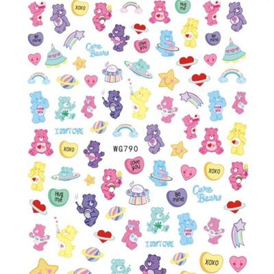 China Nail Salon Nail Art 21 Classic Designs Cartoon Nails Wholesale Cute Manicure Nail Art Wrap Tips Sticker Decal Decorations Nail Art for sale