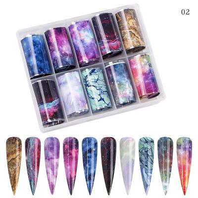 China Popular Nail Tips Starry Nail Art Transfer Sky Nail Foil Sticker 10pcs/set for sale