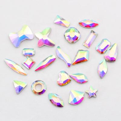 China Nail Art Design Factory Wholesale 14 Newest AB Color Low Iridescence Crystal Rhinestone DIY Flat Nail Art Designs Decoration for sale