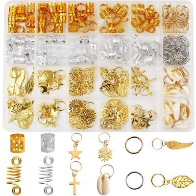 China Decorative Braids 220/232/482Pcs Beard Braiding Hair Rings Accessories Decorative Braids In Different Styles Candy Acrylic Beads Dreadlocks Hair Pendant for sale