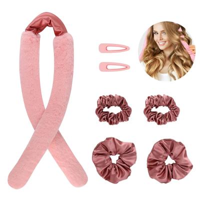 China Non-heat Comfy Popular New Hair Curlers Premium Hair Curler Tape Ultra-plush Microfiber Hair Curler Wear Headband Private Label for sale