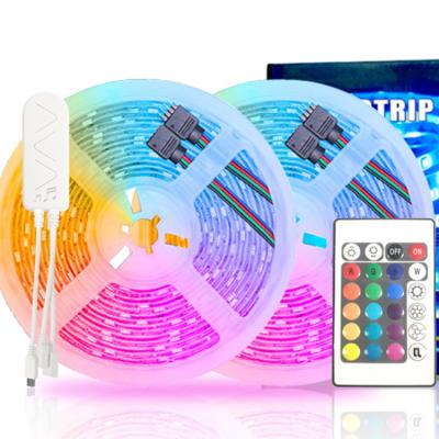 China New Design Hotel Home Using Remote Control 30PCS LED Smart IOT RGB 5050 LED Decoration Phone Strip Light for sale