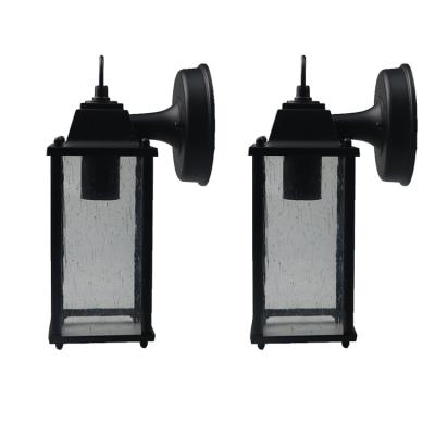 China Outdoor Yard DIY Lamp Holder Aluminum E27 E26 Classic Outdoor Die Casting And Tempered Glass Deco Wall Light for sale