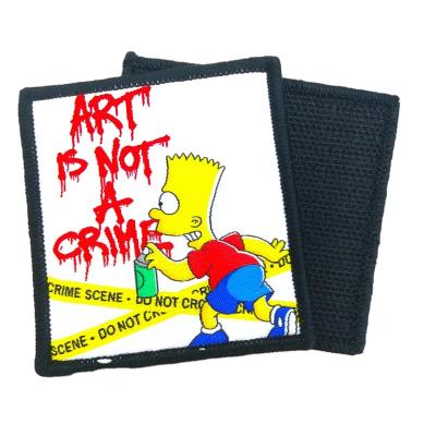 China 3D cartoon design merrow border woven patch with hook and loop backing for sale