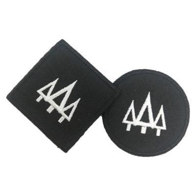 China high quality black 3D twill fabric embroidery patch with iron on backing iron on embroidery patch for sale