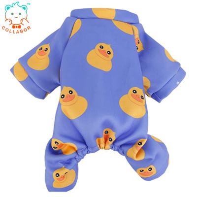 China COLLABOR Viable Cute Overalls Seth Hound Dog Sports Jumpsuit Duck Printed Four Legs Dog Pijama for sale