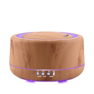 China Smell Comfortable Large Water Tank 1200ml Wood Grain Aroma Diffuser for Essential Oil Humidifier with 7 Changing LED Light Chamber Home Office for sale