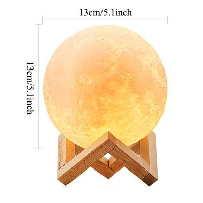 China Comfortable Feel New Arrival Portable 3D Moon Lamp Printing Rechargeable Moon Night Light for sale