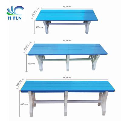 China Swimming pool accessories changing room plastic blue bench Te koop