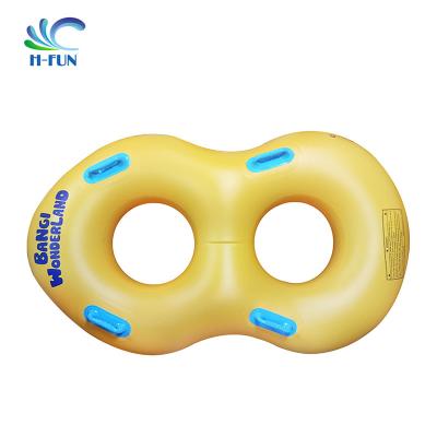 China Custom logo and design inflatable pool floater water park double tube Te koop