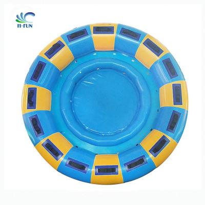 China New design 0.9mm PVC Water Park Family Round Raft with soft seat tube Te koop