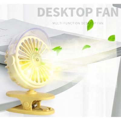 China Mini Outdoor USB Clamp Desk Fan Clip Table Fan Outdoor Water Jet Mist Fans With Lamp for sale