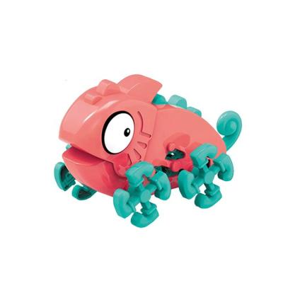 China DIY TOY Funny Plastic Battery Operation Educational DIY Assembled Chameleon Robot Dinosaur Block Toys For Children for sale