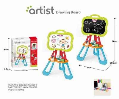 China Mutil Functional Plastic Bilateral Marking Board For Kids Magnetic Dry Erase Board Painting With Stand Art Drawing Set for sale