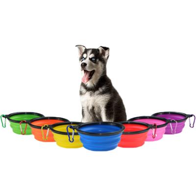 China Durable Silicone Outdoor Traveling Portable Folding Pet Wheels Driver Dog Bowl Pet Travel and Outdoor for sale