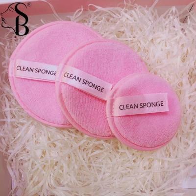 China High Quality Washable Face Washable Microfiber Velvet Round Pad Makeup Remover Makeup Remover Pads Set 3pcs With Package for sale