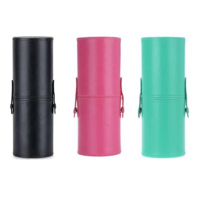 China ATORAGE AND PROTECTION Vegan PU Leather Large Capacity Storage Container Brush Tube Case Packing Bags Makeup Brush Set for sale