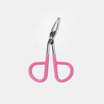 China Professional Pink Eyebrow Beauty Makeup Hair Removal Stainless Steel Eyebrow Scissors Tweezers for sale