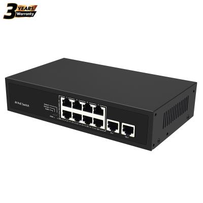 China High end IP cctv system 8CH 10/100M poe switch best quality factory price industrial 8 port poe switch for sale