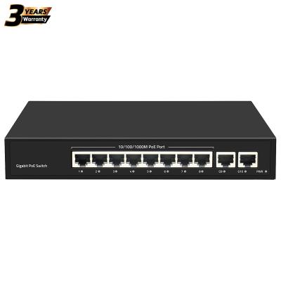 China IP cctv system 8CH poe gigabit switch manufacturing factory price poe 8 port high end poe switch 8 port switch for sale